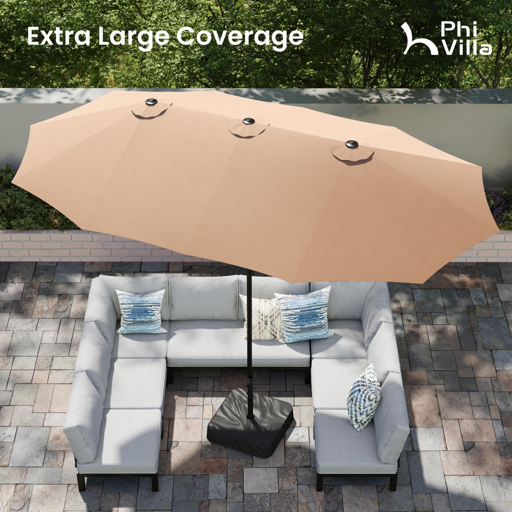 15ft Large Outdoor Patio Umbrella with Base Included