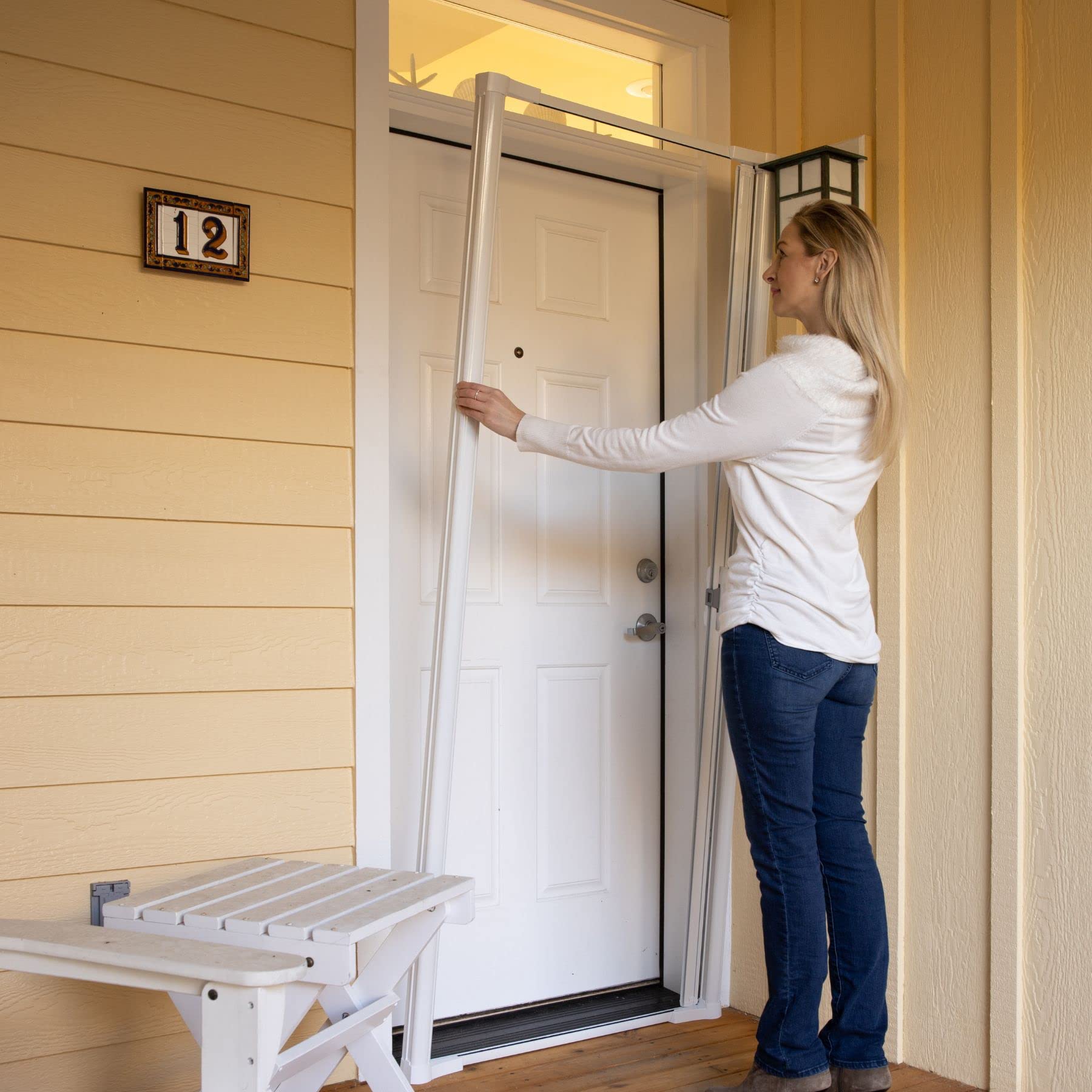 Retractable Screen Doors for Single Door, Standard Width Height | Width (32 in to 36 in) x Height 80 in, Roll Away Retractable Screen