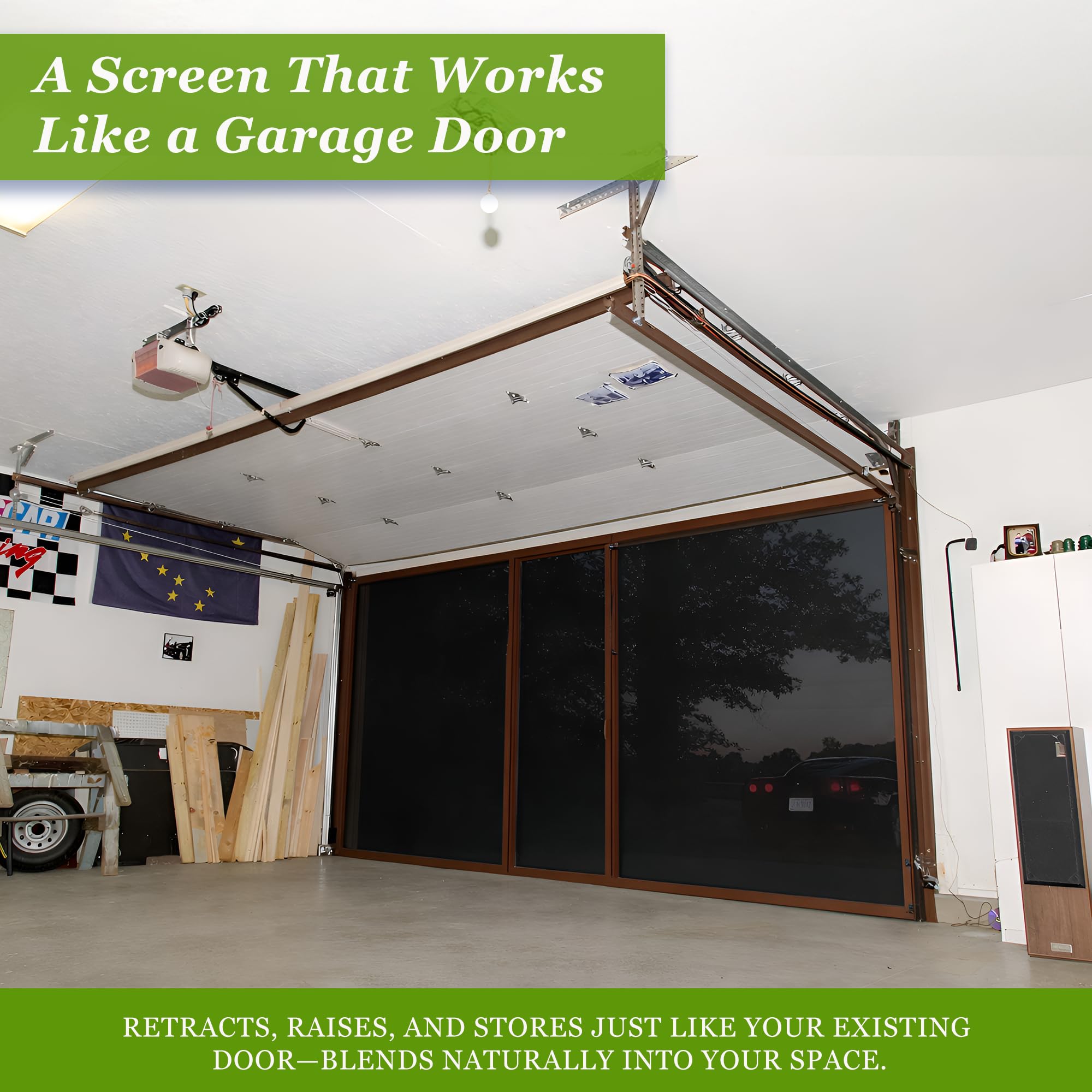 Garage Screen - Retractable Mesh Door