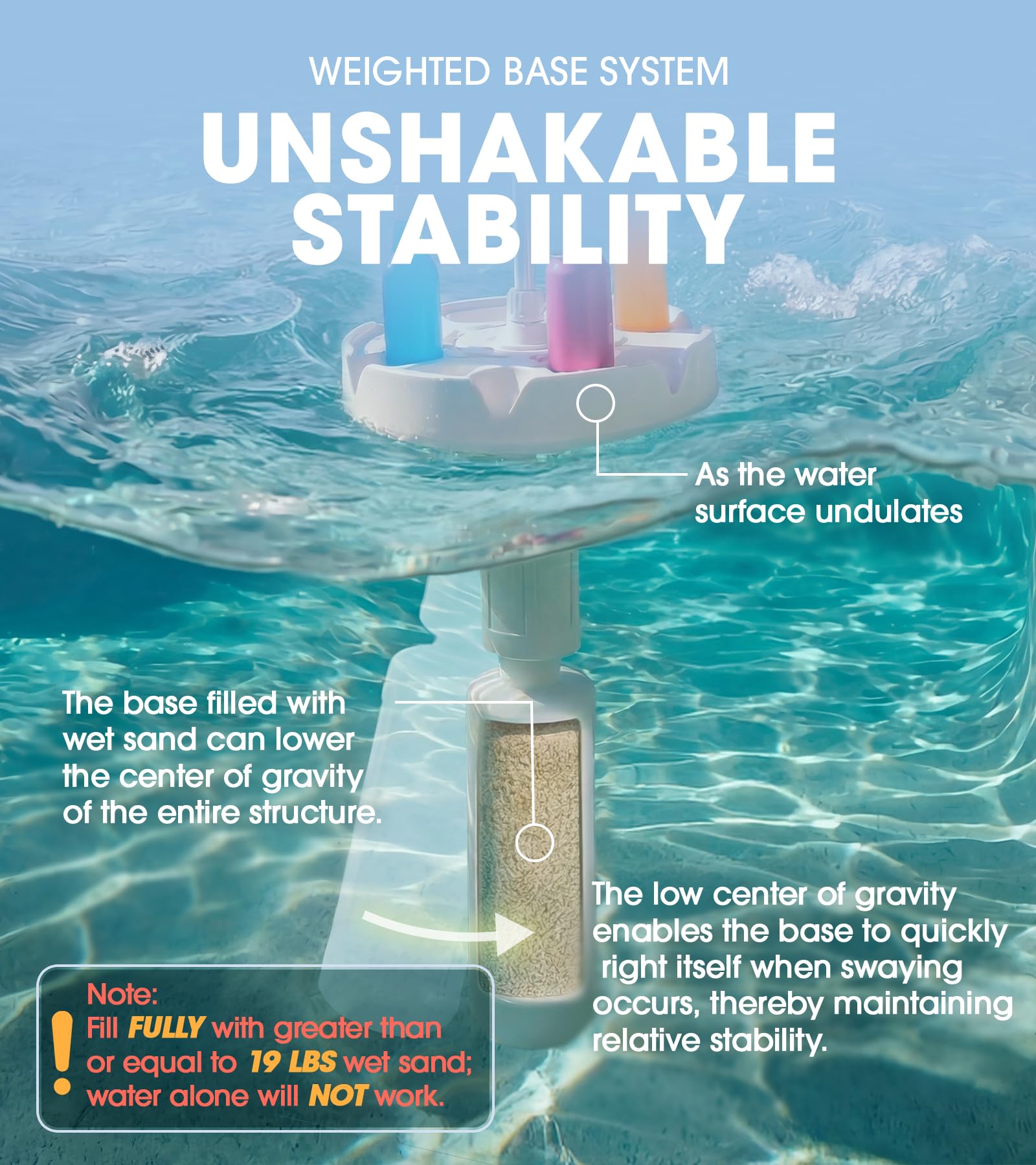 7-Foot Floating Pool Umbrella (Includes Base and Cup Holder) – Portable In-Pool/Poolside Umbrella with Carry Bag